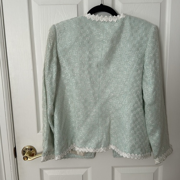 VINTAGE Mint Green Tweed Jacket size 8 Blushe by Spiegel - Picture 4 of 4
